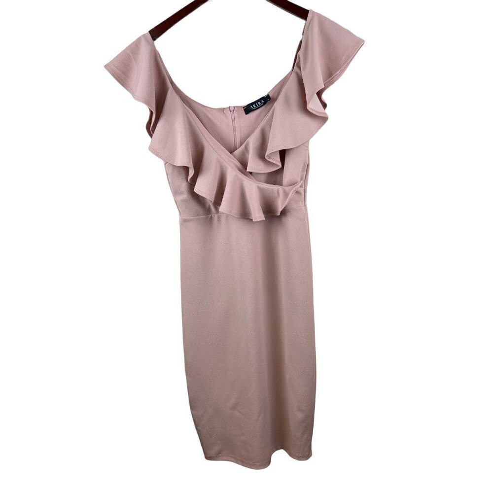 AKIRA Sleeveless Ruffle Dress Wedding Party Cruise Woman's Size Medium